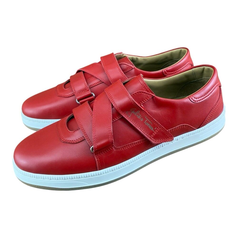 Galizio Torresi Men’s Designer Leather Casual Sneakers size 8.5-9 42 Red